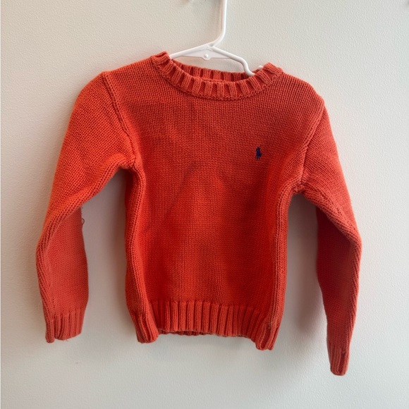 Polo Ralph Lauren Vintage Vibrant Orange Boys Crew Neck Sweater - Picture 1 of 4